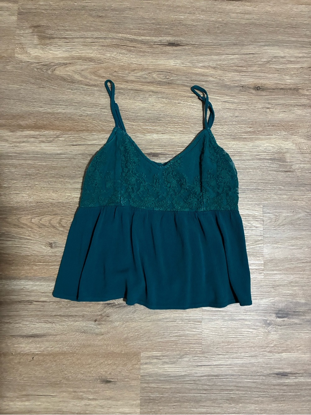love on a hanger Teal Lace-Trim Camisole